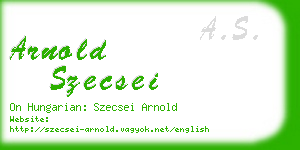 arnold szecsei business card